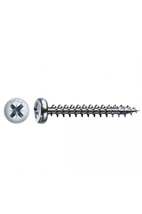 Spax Sunta Vidası, Evrensel Vida 3,5 x 20 mm, 1.000 Adet, Tam Dişli, Yuvarlak Silindir Başlı, Yıldız Z2, 4KESİCİ UÇlu, WIROX Kaplama