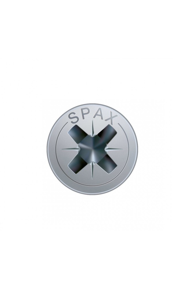 Spax Sunta Vidası, Evrensel Vida, 2,5 x 10 mm, 1.000 Adet, Tam Dişli, Havşa Başlı, Yıldız Z1, SPAX-S Versiyon, WIROX Kaplama 