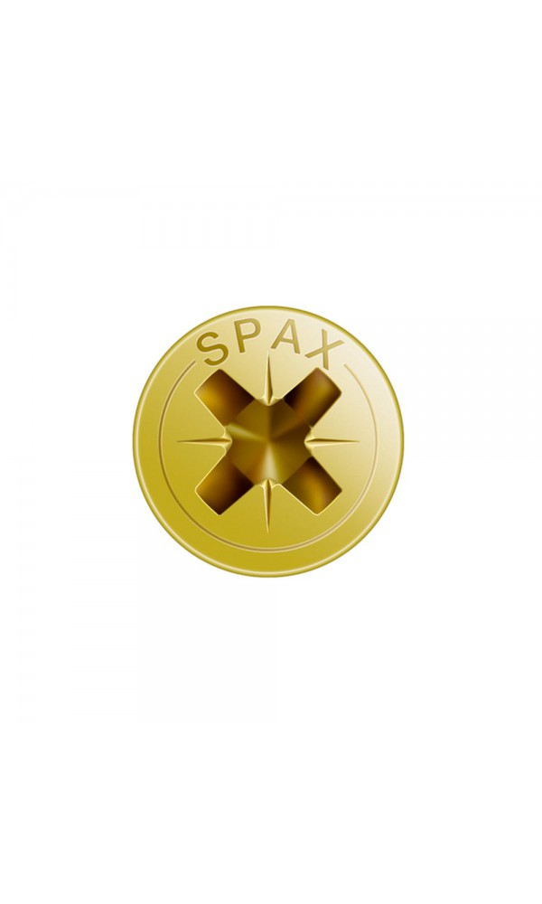 Spax Sunta Vidası, Evrensel Vida, 3,5 x 30 mm, 1.000 Adet, Tam Dişli, Havşa Başlı, Yıldız Z2, 4KESİCİ UÇlu, YELLOX Kaplama 