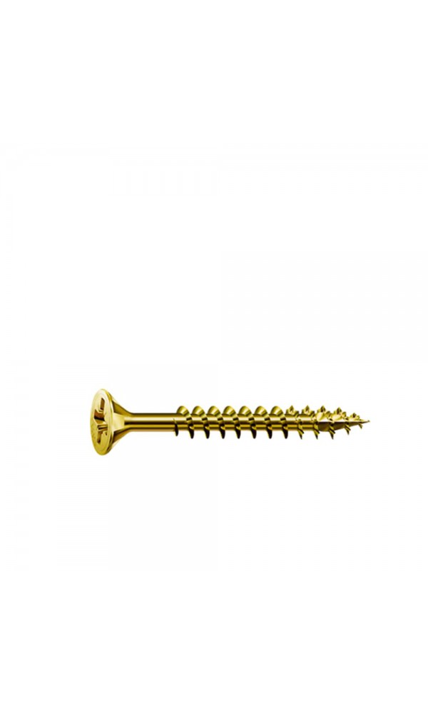 Spax Sunta Vidası, Evrensel Vida, 3,5 x 35 mm, 1.000 Adet, Tam Dişli, Havşa Başlı, Yıldız Z2, 4KESİCİ UÇlu, YELLOX Kaplama