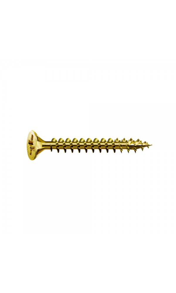 Spax Sunta Vidası, Evrensel Vida, 4 x 50 mm, 500 Adet, Tam Dişli, Havşa Başlı, Yıldız Z2, 4KESİCİ UÇlu, YELLOX Kaplama