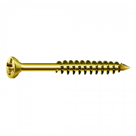 SPAX Cam Çıta Vidası, 3,5 x 40 mm, 200 Adet, Yarım Dişli, Havşa Başlı, Yıldız Z2, KESİCİ Uçlu, YELLOX Kaplama