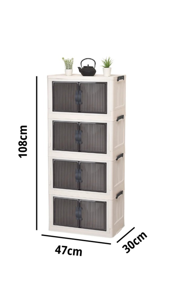 Beyaz 4 Katlı Çok Amaçlı Kapaklı Portatif Istiflenebilr Çok amaclı Organizer mutfak kiler dolabı