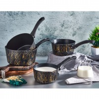 BersaChef Elegance 4'lü Set Granit Desenli Sosluk Sütlük 500ml 750ml 1000ml 1250ml