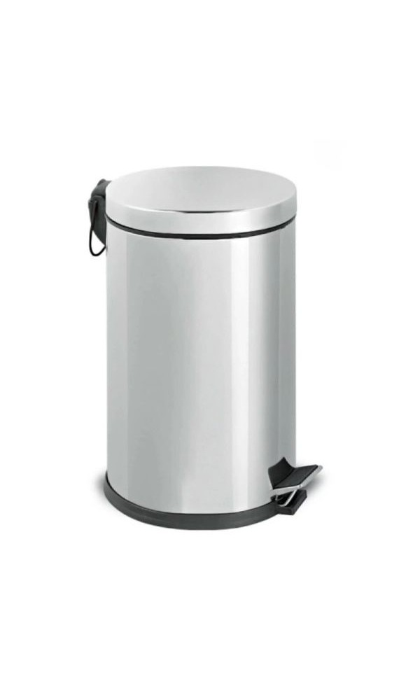 Paslanmaz Krom 12 Litre Çöp Kovası Metal Banyo, Tuvalet, Mutfak ve Ofis Çöp KovasıI