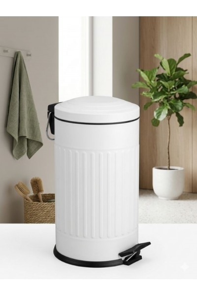 Retro 16 Litre Çöp Kovası Amortisör Kapaklı Beyaz Bahçe Balkon Mutfak Banyo Retro 16 Litre Çöp Kovası Amortisör Kapaklı Beyaz Bahçe Balkon Mutfak Banyo