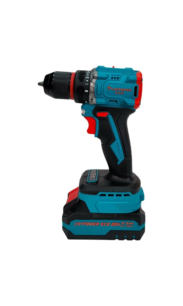 CATPOWER E1010 Kömürsüz Motor Şarjlı Matkap 20V 2.0Ah. (2 Akülü)