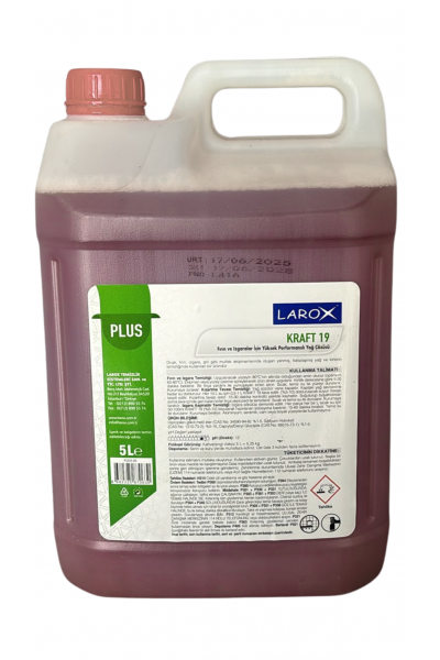 ULTRA KRAFT 19 Fırın ve Izgaralar İçin Yüksek Performanslı Yağ Çözücü 5lt ULTRA KRAFT 19 Fırın ve Izgaralar İçin Yüksek Performanslı Yağ Çözücü 5lt