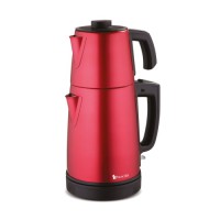 Monoart Elektrikli Çay Makinası Mix 1.2lt Demlik 1.8 lt Kettle (Kırmızı)