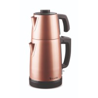 BersaChef Monoart Elektrikli Çay Makinası Mix 1.2lt Demlik 1.8 lt Kettle (Pembe)