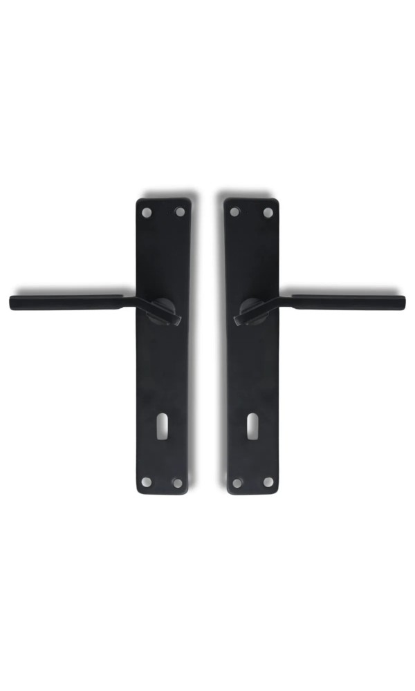 Azra Aynalı Elisa Oda Kapı Kolu ve Sesiz Gömme Kilit Siyah 1 Kapılık Takım Siyah Kapı Kilidi 40mm