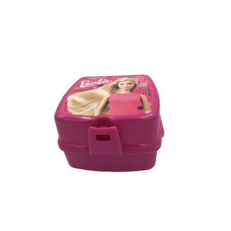 Barbie Kilitli 4 Bölmeli Beslenme Kutusu Çocuk Kahvaltı Öğrenci Okul Piknik Yemek Koyma Çantası