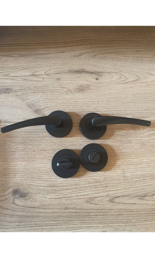 Bersa Yapı Bravo Rozetli Wc Kapı Kolu Siyah Mat 1 Takım