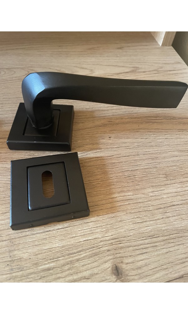 Bersa Yapı Gözde Sac Kare Rozetli Oda Kapı Kolu Siyah 1 Takım