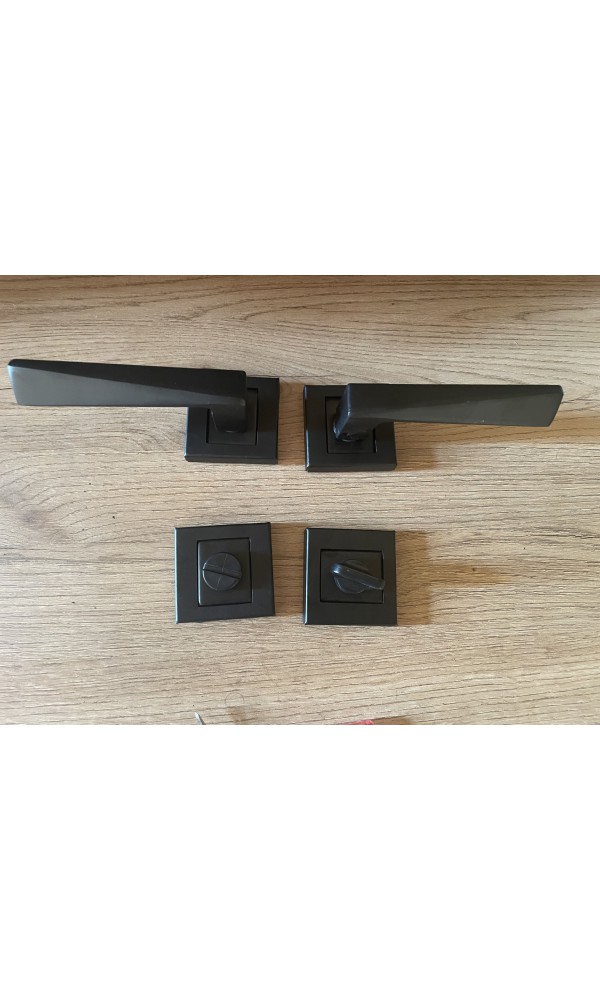 Bersa Yapı Prizma Sac Kare Rozetli Wc Kapı Kolu Siyah 1 Takım