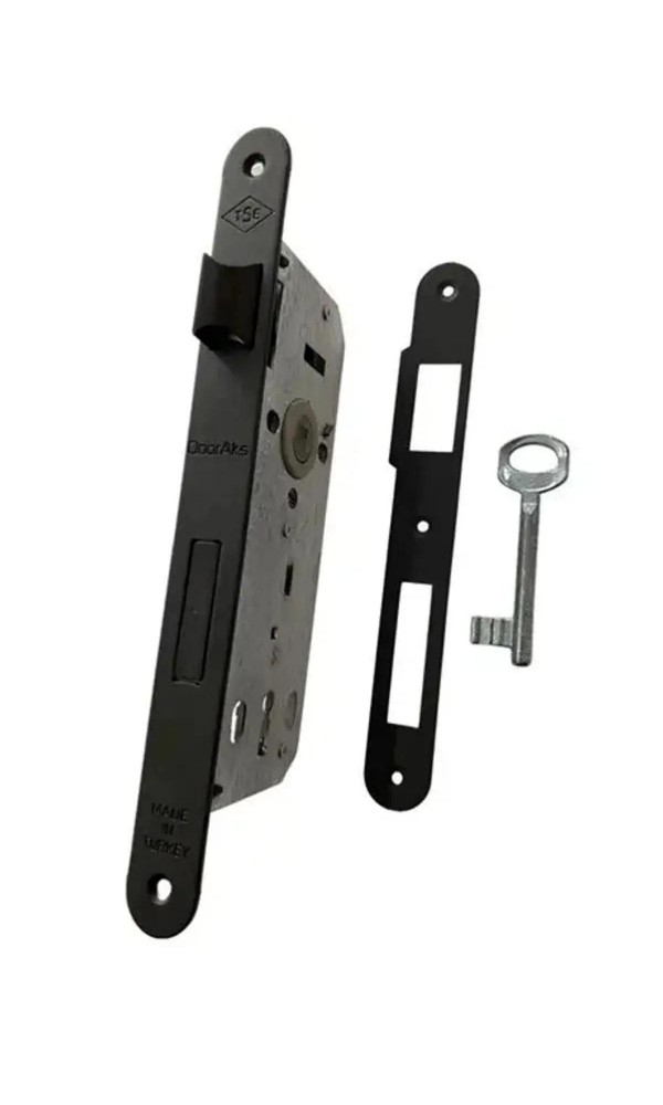 Sessiz İç Oda Kapı Kilidi Siyah Anahtarlı 40mm Gömme Kilit