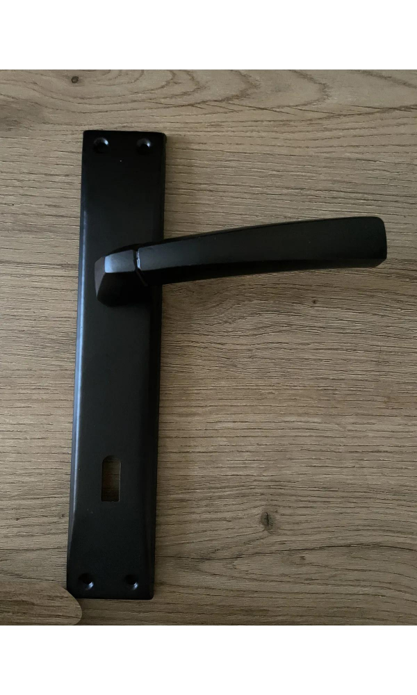 Bersa Yapı Badem Aynalı Oda Kapı Kolu Siyah 1 Takım (MONTAJ VİDALI)