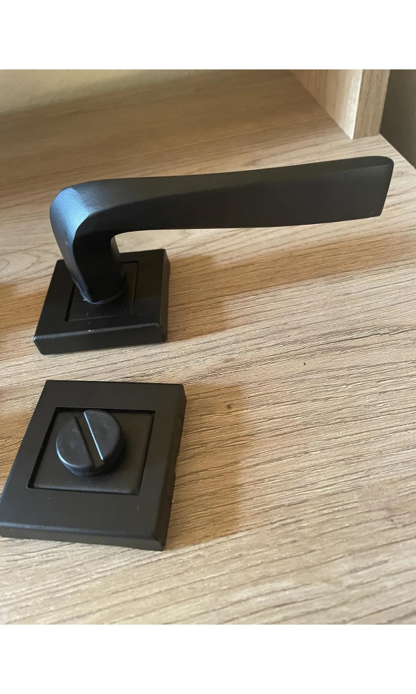 Bersa Yapı Gözde Sac Kare Rozetli Wc Kapı Kolu Siyah 1 Takım