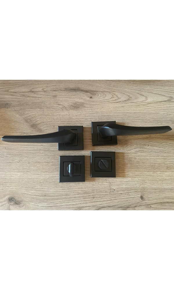 Bersa Yapı Gözde Sac Kare Rozetli Wc Kapı Kolu Siyah 1 Takım