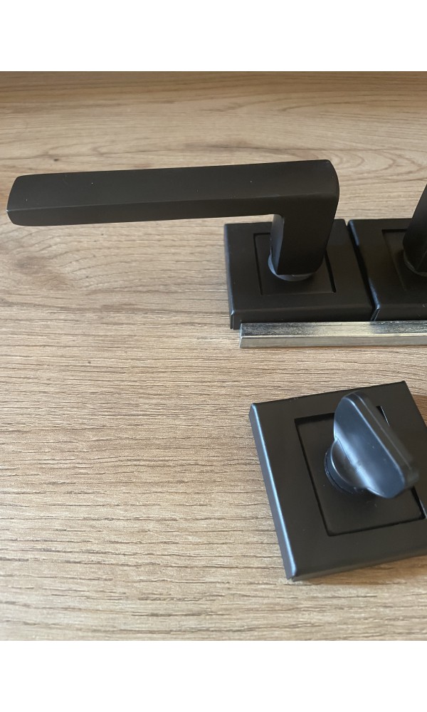 Bersa Yapı Lama Sac Kare Rozetli Wc Kapı Kolu Siyah 1 Takım