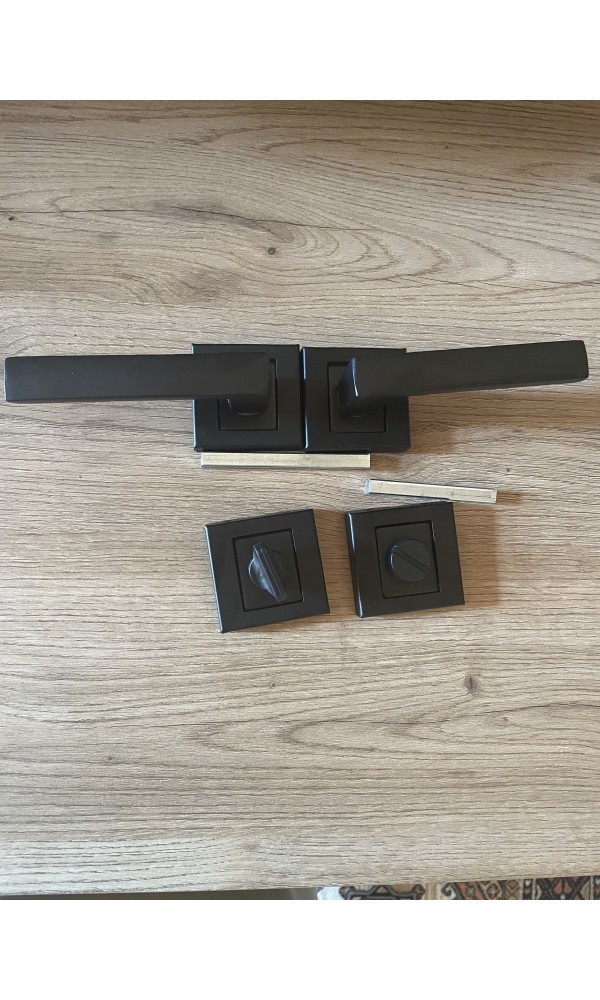 Bersa Yapı Lama Sac Kare Rozetli Wc Kapı Kolu Siyah 1 Takım