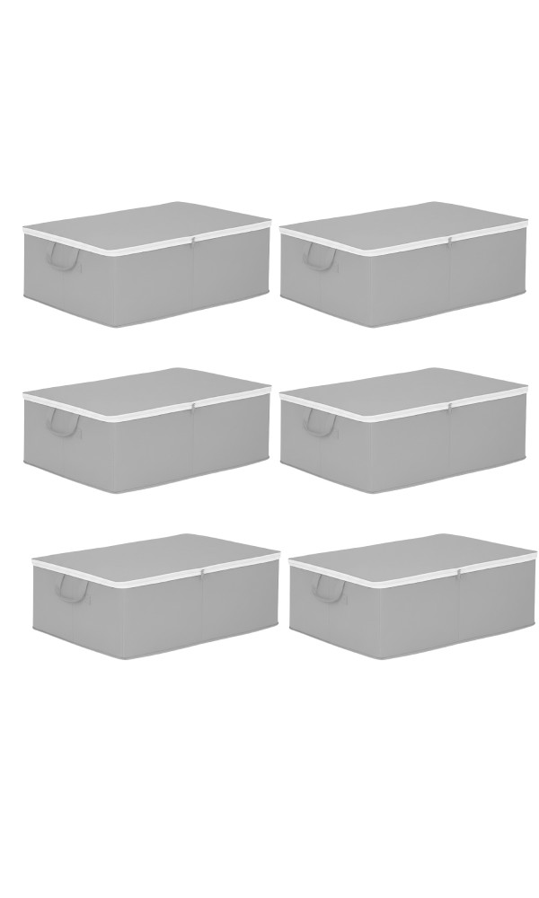 Oabhome 6'lı Büyük Boy Baza ve Çekyat Hurç Seti – Fermuarlı, Gri, 65 x 45 x 22 cm, Organizer Hurç