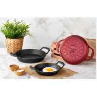 BersaChef Iron Döküm Granit Ezme Sahan Yumurta Omlet Tavası 22cm