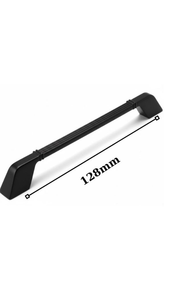 Lort Çizgili Zamak Dolap Kulpu 128 mm Siyah Çekmece Mutfak Dolap Mobilya Kulpu 5 Adet