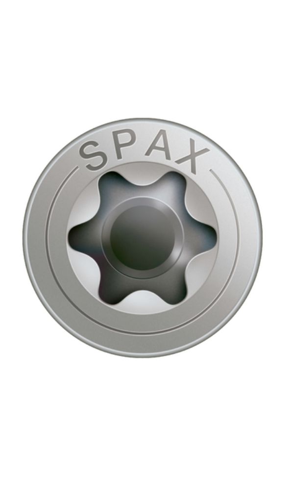 SPAX A2 Paslanmaz Vida, 5 x 40 mm, 200 Adet, Tam Dişli, Havşa Başlı, T-STAR plus T20, 4KESİCİ UÇlu, A2 Paslanmaz