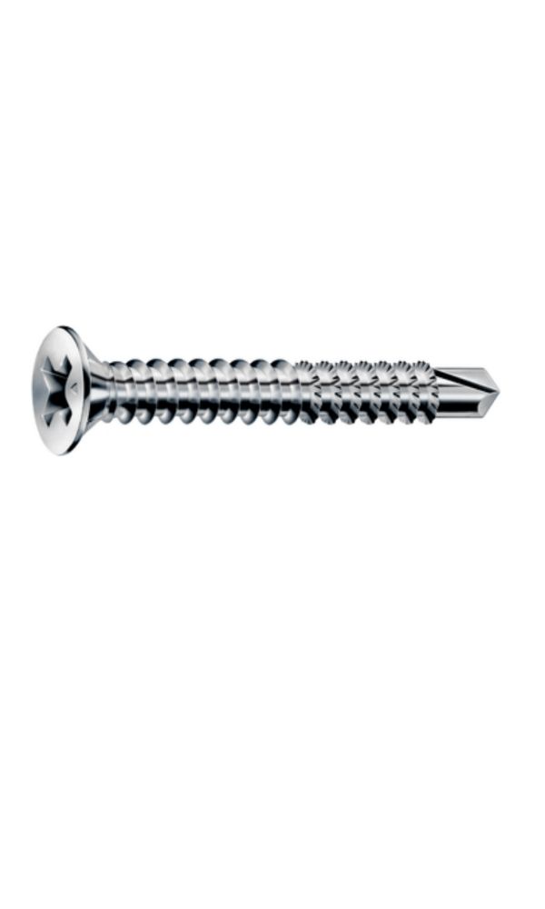 FEX-A Matkap Uçlu Pencere Vidası, 3,9 x 32 mm, 1.000 Adet, Kaba Dişli, Havşa Başlı, Yıldız H2, Matkap Uçlu, Titan Gümüş Kaplama