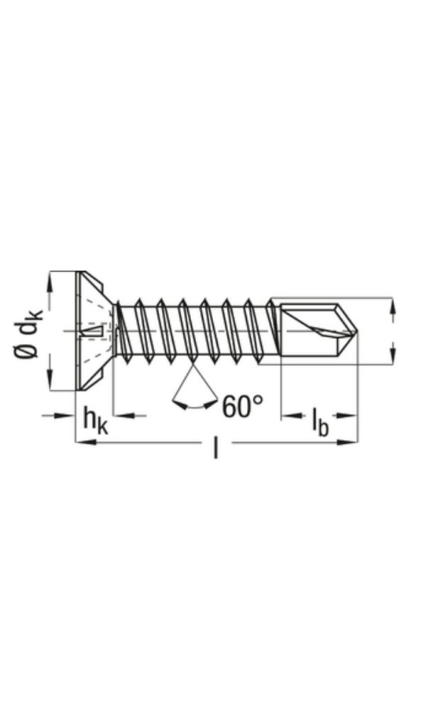 FEX-A Matkap Uçlu Pencere Vidası, 3,9 x 16 mm, 1.000 Adet, Kaba Dişli, Havşa Başlı, Yıldız H2, Matkap Uçlu, Titan Gümüş Kaplama