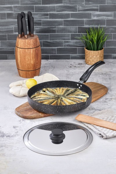 Çupra Döküm Granit Balık ve Börek Tavası 28 cm - Siyah - Hamsi Tavası
