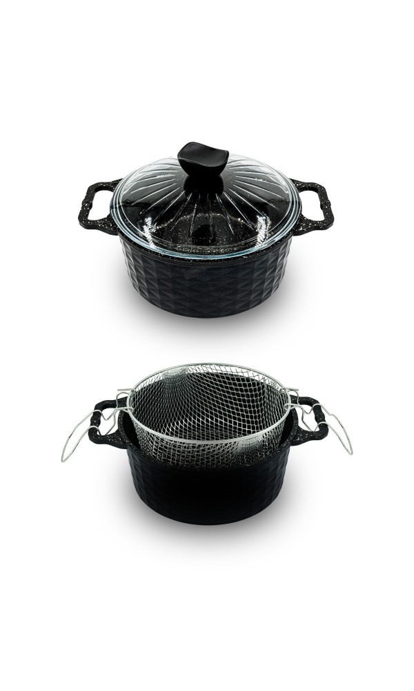Polochef Döküm Granit Kızartma Tenceresi Fritöz 24 cm