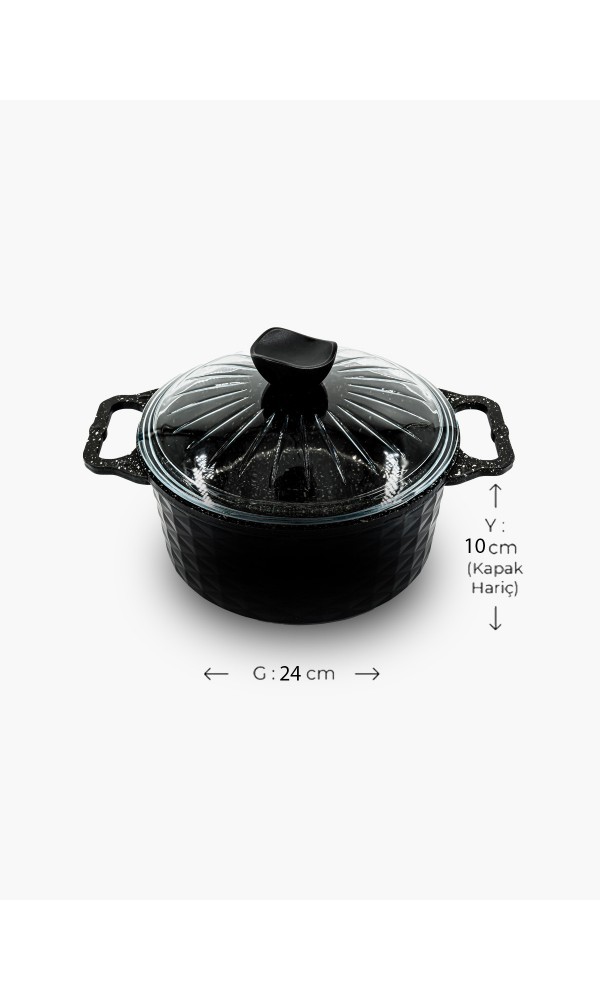 Polochef Döküm Granit Kızartma Tenceresi Fritöz 24 cm