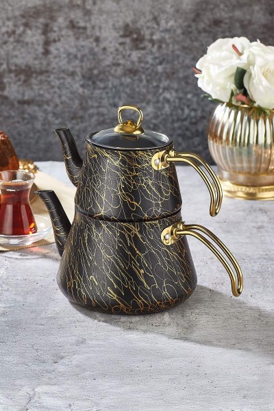 Elegance Granit Lüks Çaydanlık Orta Boy - Yanmaz Yapışmaz Granit