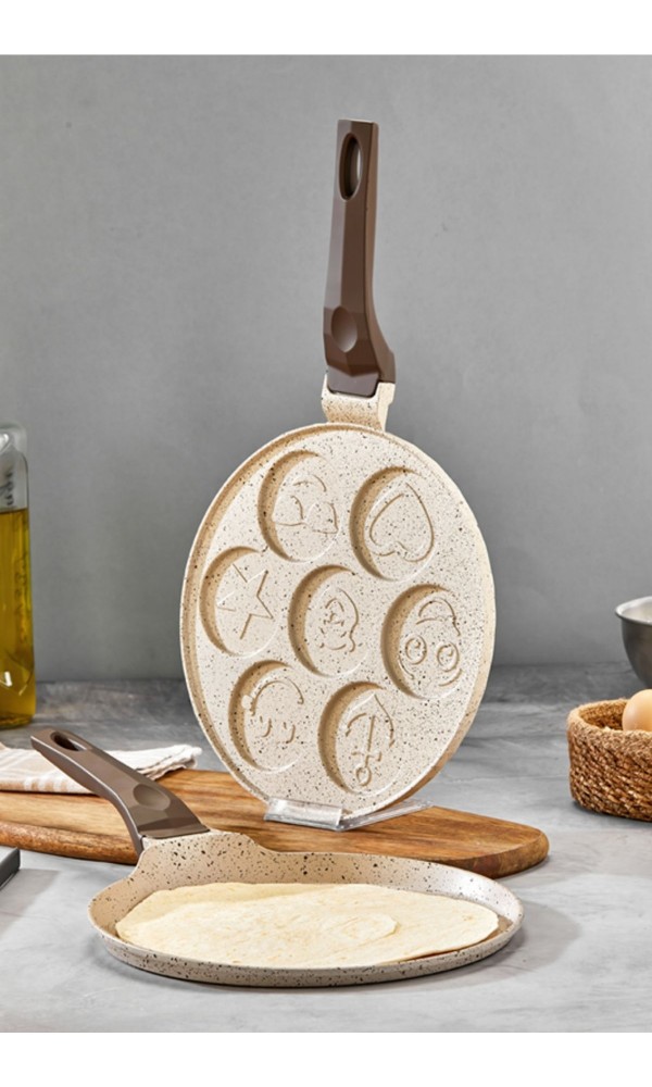 İnci Döküm Krep ve Pankek Tavası Seti 26 cm - Krem