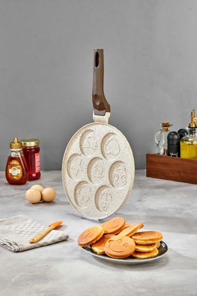 İnci Döküm Pankek ve Krep Tavası 26 cm - Krem 