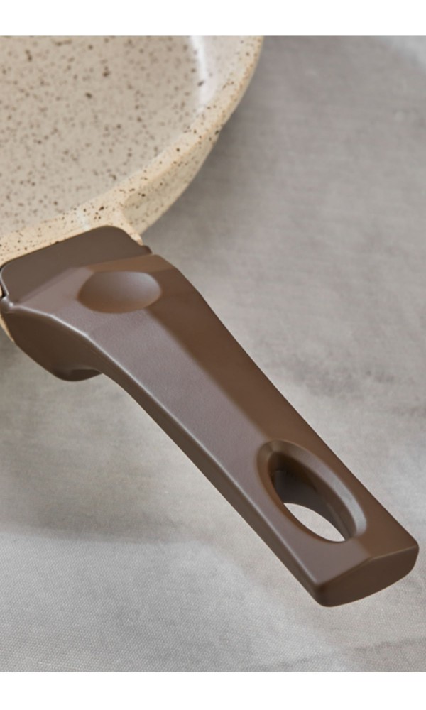 İnci Döküm Kapaklı Granit Tava 28 cm - Krem