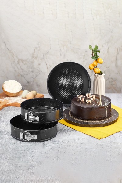 Planeta Granit Kelepçeli Kek Kalıbı Seti - 3 Parça (24-26-28 cm) 