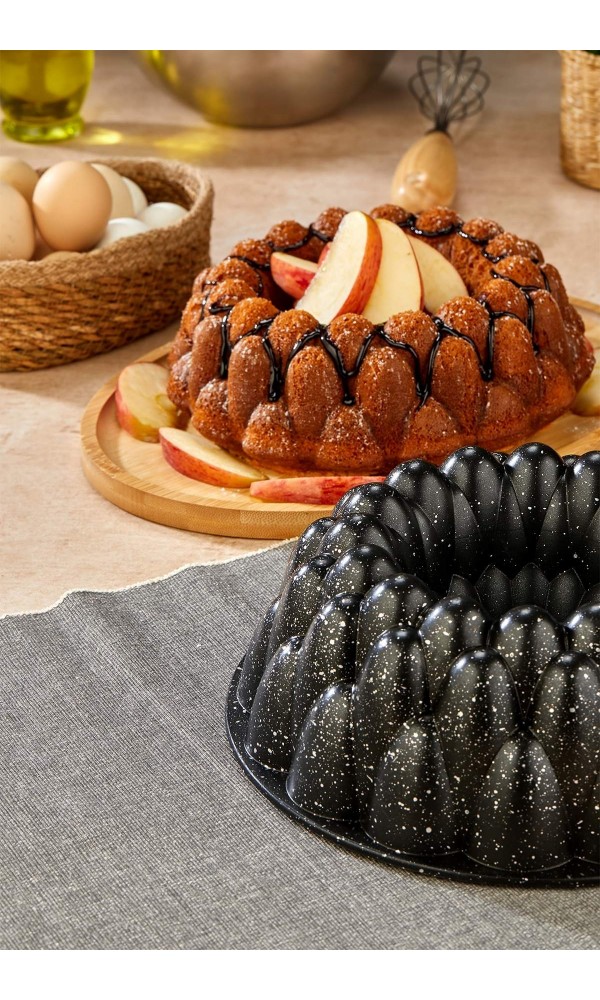 Prizma Döküm Granit Kek Kalıbı 26 cm - Siyah