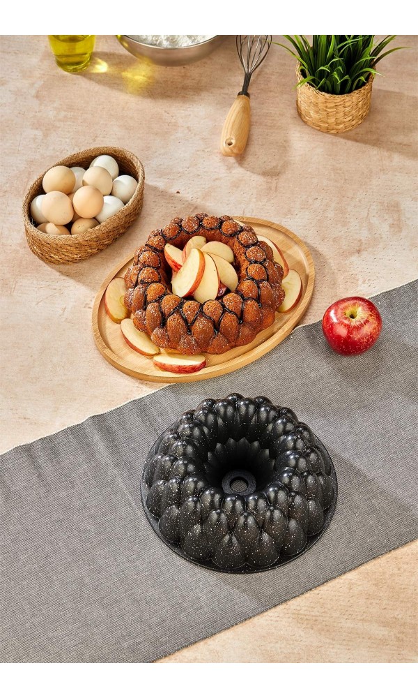 Prizma Döküm Granit Kek Kalıbı 26 cm - Siyah