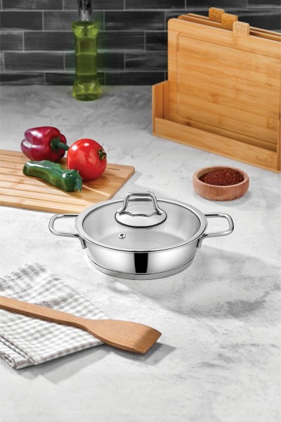 Paslanmaz Çelik Sahan 16 cm - Gümüş
