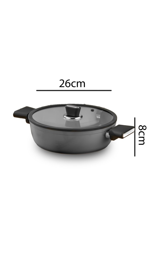Vista Seramik 7 Parça Tencere Seti Gri (20-24-26-26 cm)