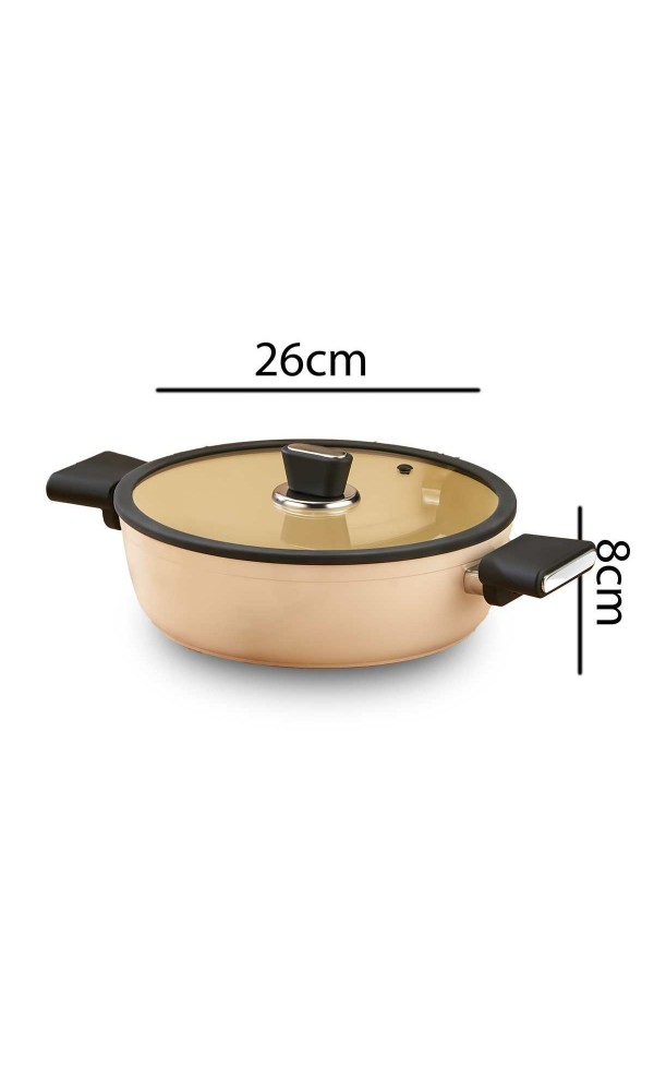 Vista Seramik 7 Parça Tencere Seti Bej (20-24-26-26 cm)