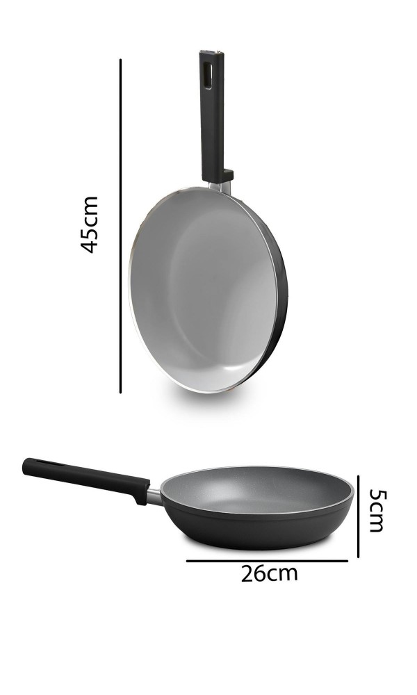 Vista Seramik 7 Parça Tencere Seti  Siyah (20-24-26-26 cm)