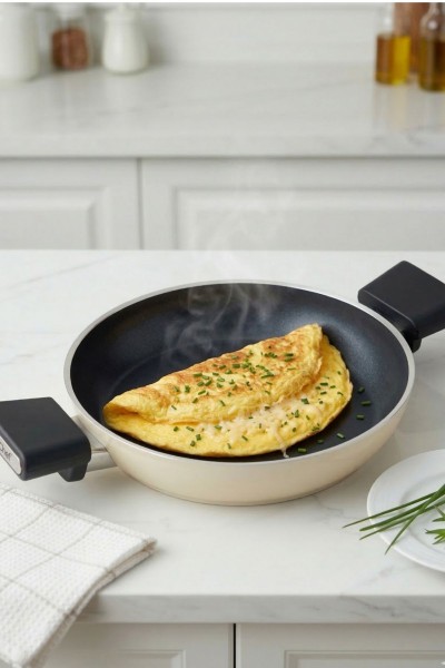 Vista Seramik Yumurta, Sucuk ve Omlet Sahanı 18 cm - Krem - İndüksiyon Uyumlu