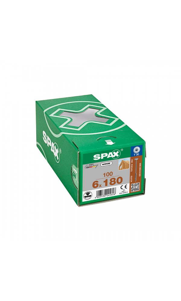 Spax Ahşap Teras Vidası, 5 x 50 mm, 200 Adet, Sabitleyici Dişli, Silindir Başlı, T-STAR plus T25, KESİCİ Uçlu, A2 Paslanmaz