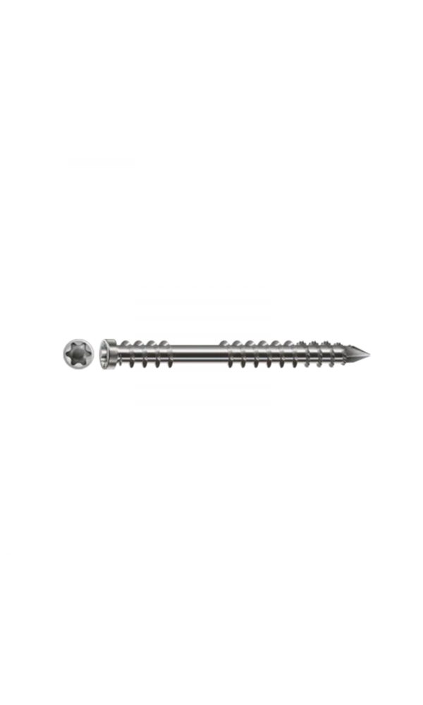 Spax Ahşap Teras Vidası, 5 x 40 mm, 200 Adet, Sabitleyici Dişli, Silindir Başlı, T-STAR plus T25, KESİCİ Uçlu, A2 Paslanmaz 