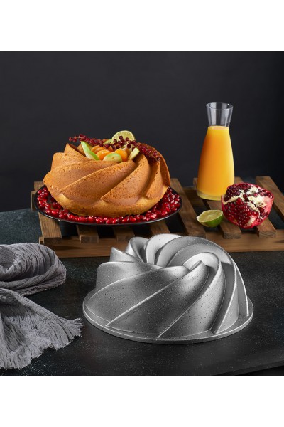 BersaChef Wind Rose Döküm Granit Kek Kalıbı Yapışmaz Yanmaz 24 cm
