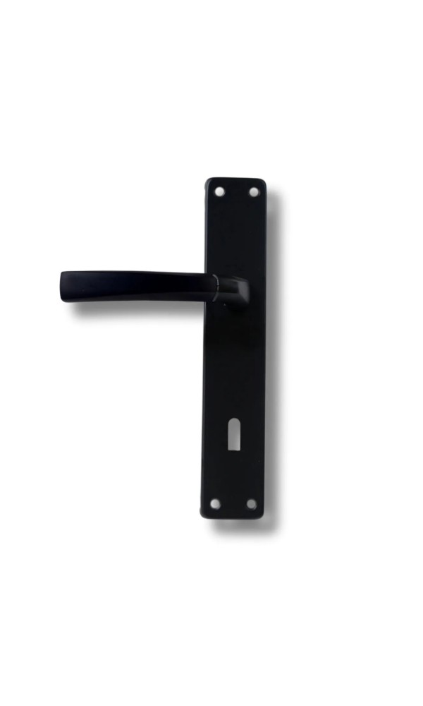 Badem Aynalı Elisa Ayna Oda Kapı Kolu Siyah 1 takım (Montaj vidaları dahildir.)